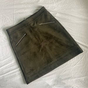 Loft Green Suede Skirt